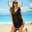 Fashion Black Polyester Tankini Swimsuit Bikini Mesh Strappy Cover-up Set