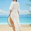 Fashion White Polyester V-neck Sun Protection Skirt