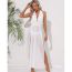 Fashion White Polyester Sun Protection Slit Skirt