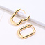 Fashion Gold Metal Geometric Oval Earrings