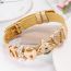 Fashion Rose Gold Stainless Steel Geometric Strap Bracelet