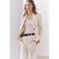 Fashion Khaki Polyester Blazer With Lapel Pockets