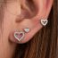 Fashion 8#-medium Hollow Heart (single) Titanium Steel Diamond Geometric Stud Earrings (single)