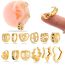 Fashion Gold Copper Inlaid Diamond Heart Five-pointed Star Earring Set (single)