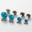 Fashion Blue Metal Zirconium Geometric Stud Earrings
