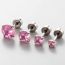 Fashion Pink Metal Zirconium Geometric Stud Earrings