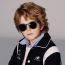 Fashion Matte Black Children's Foldable Round Frame Sunglasses