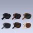 Fashion Black Pine Brown-pc Foldable Small Frame Sunglasses