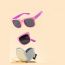 Fashion Pink Frame Purple Legs C6 Children's Square Folding Sunglasses