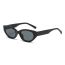 Fashion Gray Frame Black And Gray Piece Pc Small Frame Cat Eye Sunglasses