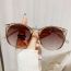 Fashion Off-white Framed Tea Slices Pc Round Large Frame Sunglasses