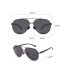 Fashion Gun Frame Black And Gray Film C2 Tac Double Bridge Large Frame Sunglasses