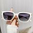 Fashion Off-white Frame Gradually Gray Film Pc Small Frame Sunglasses