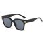 Fashion Gray Frame Black And Gray Piece Pc Square Large Frame Sunglasses
