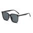 Fashion Light Yellow Framed Gray Powder Tablets Pc Square Large Frame Sunglasses