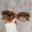 Fashion Off-white Framed Tea Slices Pc Cat Eye Small Frame Sunglasses