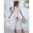 Fashion White Chiffon Lace Strap Long Sun Protection Shirt