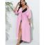 Fashion Pink Cotton Lace Patchwork Strap Sun Protection Cardigan