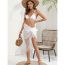 Fashion White Chiffon Mesh Fringed One Piece Strappy Sun Protection Skirt