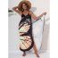 Fashion Yellow One Piece Printed Overskirt