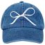 Fashion Bow Solid Color Flat Brim Baseball Cap Polyester Bow Embroidered Baseball Cap