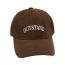 Fashion Brown Cotton Embroidered Letter Baseball Cap