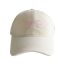 Fashion Beige Cotton Embroidered Bow Baseball Cap