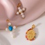 Fashion White Copper Pearl Cross Pendant Accessories