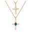 Fashion White Titanium Steel Pearl Cross Pendant Necklace