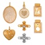 Fashion Golden 5 Copper Pearl Square Hollow Love Pendant Accessories