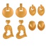 Fashion Golden 4 Copper Geometric Stud Earrings
