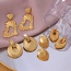 Fashion Golden 3 Copper Round Earrings