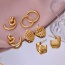 Fashion Golden 3 Copper Round Earrings