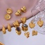Fashion Golden 4 Copper Inlaid Zircon Irregular Love Earrings