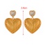 Fashion Golden 3 Copper Set Zircon Love Earrings