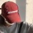 Fashion Wine Red Cotton Letter-embroidered Baseball Cap