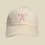 Fashion Khaki Cotton Bow Embroidered Baseball Cap