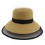 Fashion Black Mesh Spliced Straw Large Brim Sun Hat