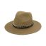 Fashion Red Metal Chain Straw Large Brimmed Sun Hat