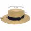 Fashion Grey Flat Top Large Brim Straw Sun Hat