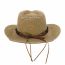 Fashion Beige Straw Rolled Hem Denim Sun Hat