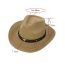 Fashion Brown Straw Rolled Hem Denim Sun Hat