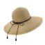 Fashion Navy Blue Straw Lace-up Large Brim Sun Hat
