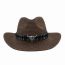Fashion Brown Metal Cow Head Straw Sun Hat