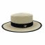 Fashion Beige Flat Top Covered Webbing Large Brimmed Sun Hat