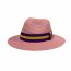 Fashion Rose Red Color Block Web Straw Sunhat