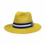 Fashion Navy Blue Color Block Web Straw Sun Hat