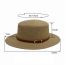 Fashion Beige Brown Belt Straw Large Brim Sun Hat