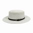 Fashion White Brown Belt Straw Large Brim Sun Hat