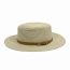 Fashion White Khaki Belt Straw Large Brim Sun Hat